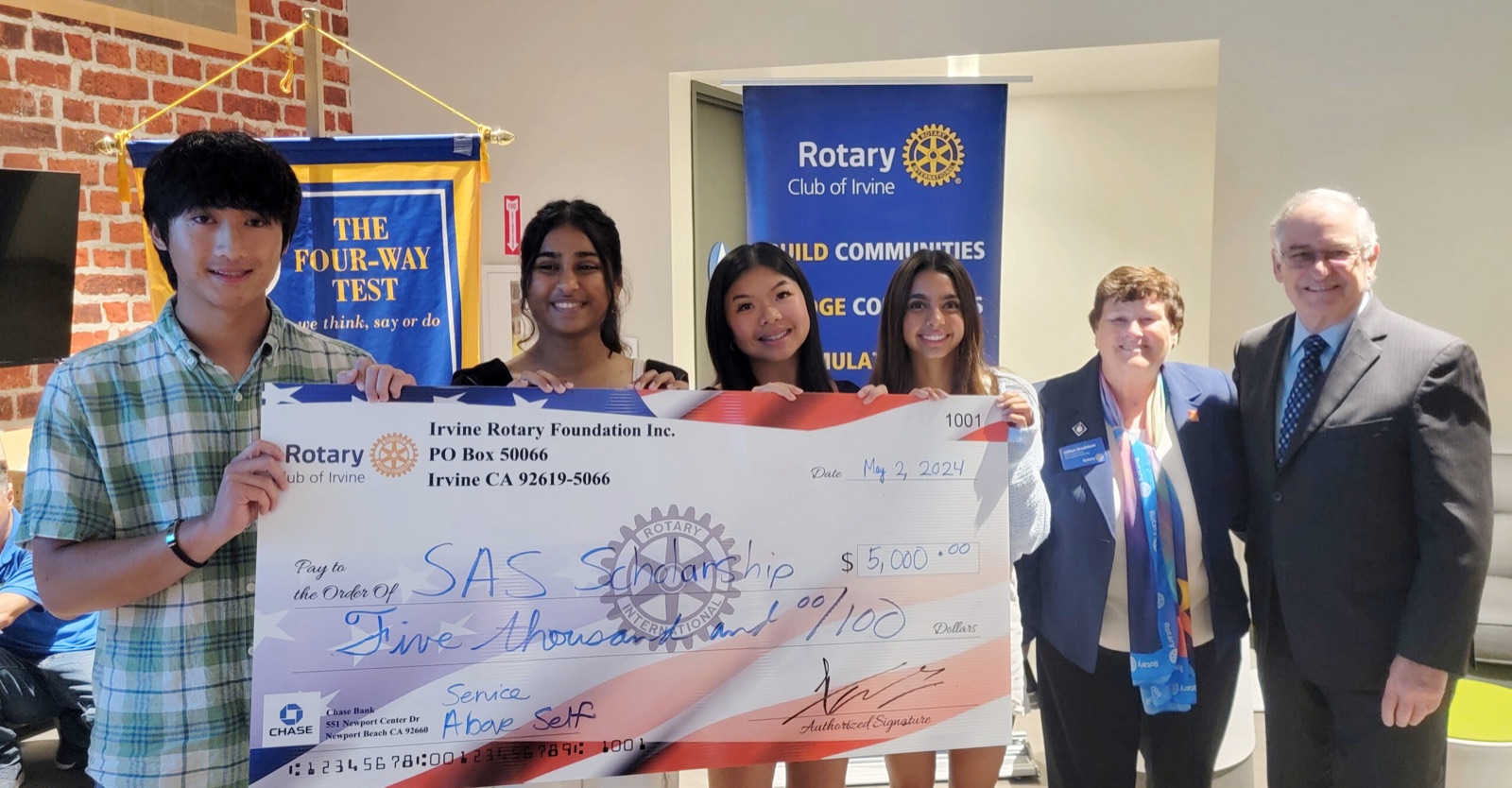 Service Above Self scholarship winners