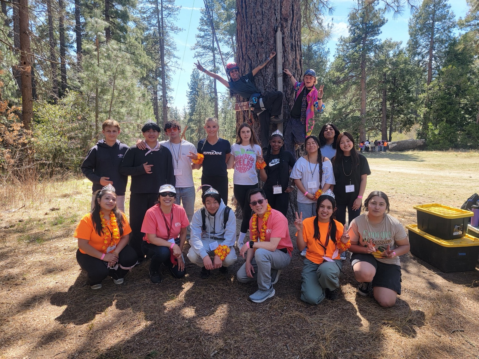 RYLA 2025 participants group photo in the forest