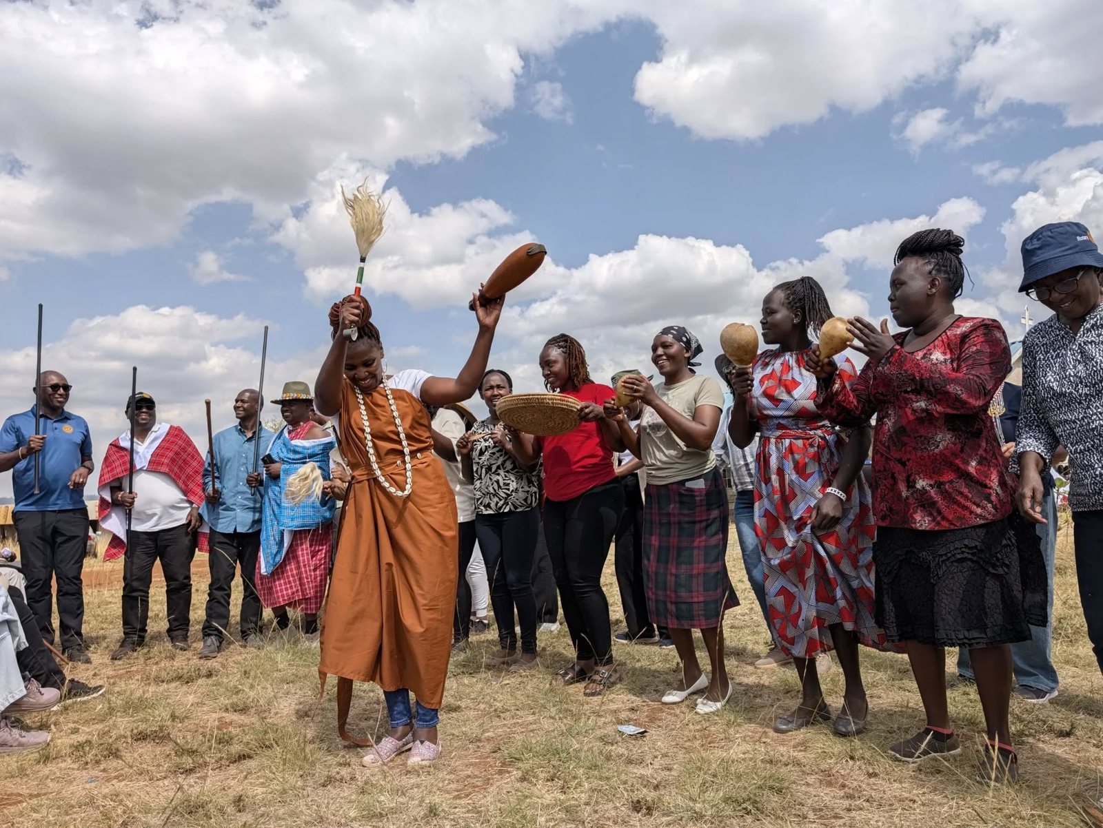 A traditional welcome dance for the visiting Rotarians in Kenya